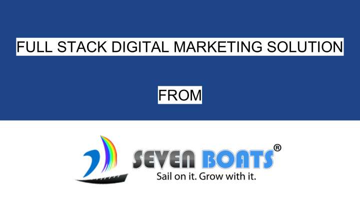 full stack digital marketing solution from aacro model it