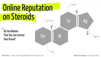 Online Reputation  on Steroids  Co  Ag  Your Brand  !  y  e  H  Do You Believe  That You Can