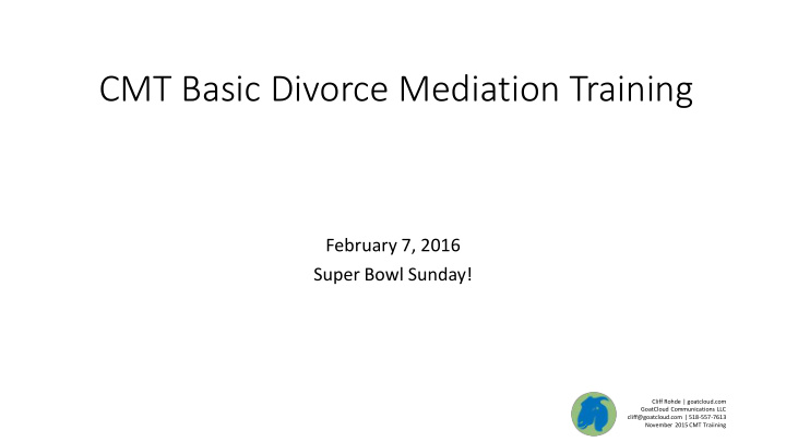 cmt basic divorce mediation training