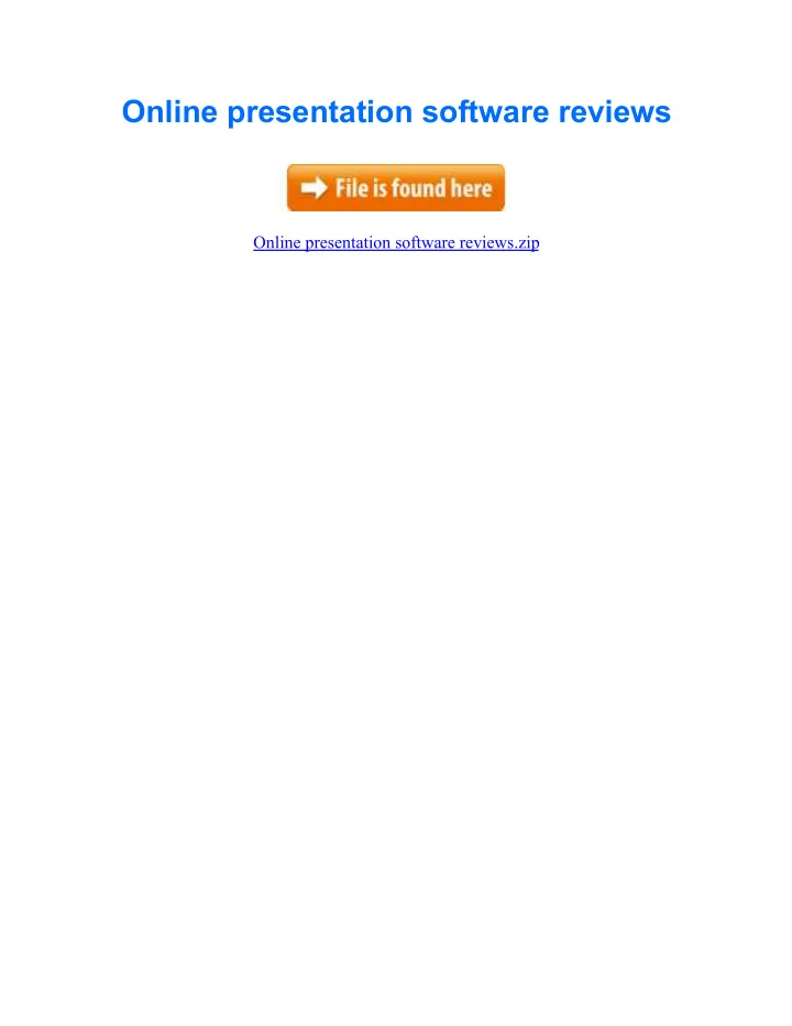 online presentation software reviews