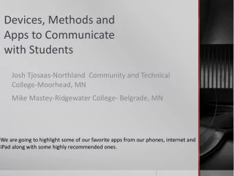Apps to Communicate  with Students  Josh Tjosaas-Northland  Community and Technical
