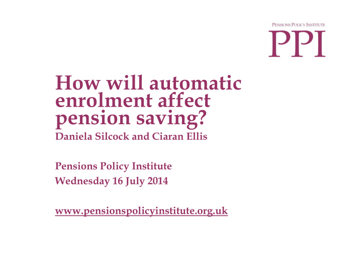 how will automatic enrolment affect pension saving