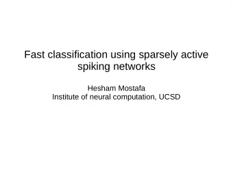 Fast classification using sparsely active  spiking networks  Hesham Mostafa  Institute of neural