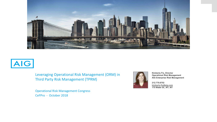 leveraging operational risk management orm in