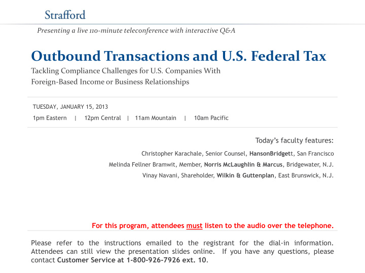 outbound transactions and u s federal tax