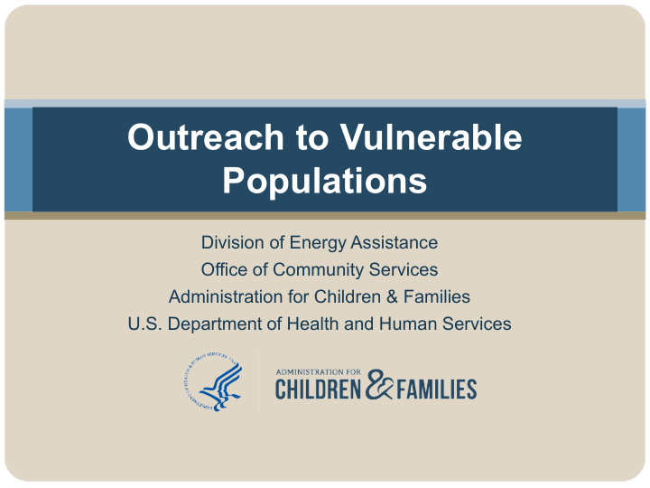 outreach to vulnerable populations