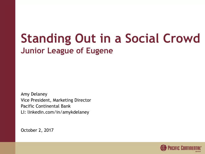 standing out in a social crowd
