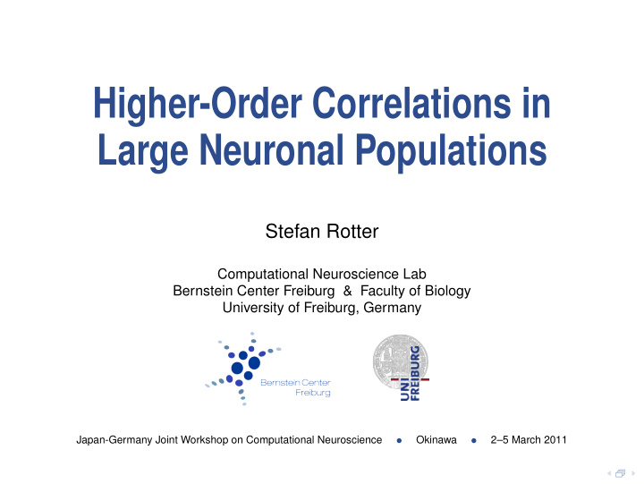 higher order correlations in large neuronal populations