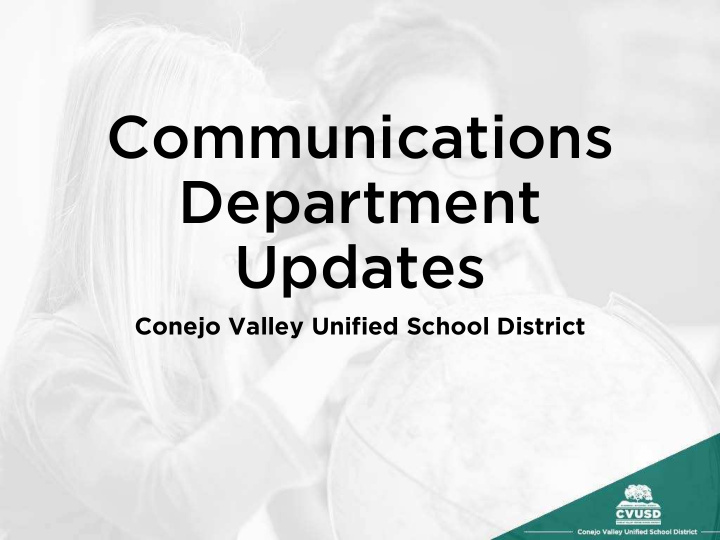 communications department updates