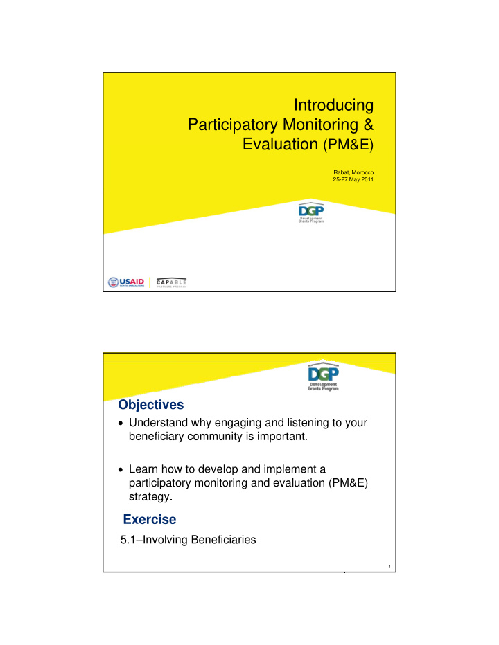 introducing participatory monitoring