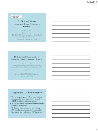 Objectives of Todays Workshop  To provide participants with an understanding  of