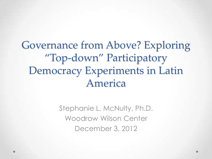 top down participatory