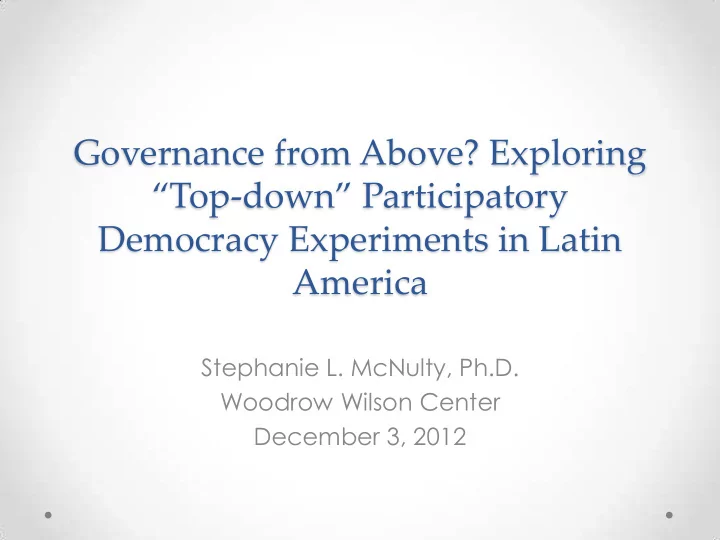 top down participatory