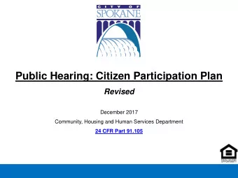 Public Hearing: Citizen Participation Plan  Revised  December 2017  Community, Housing and Human
