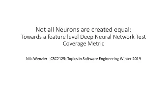 Not all Neurons are created equal:  Towards a feature level Deep Neural Network Test  Coverage