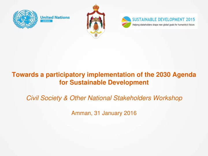 towards a participatory implementation of the 2030 agenda