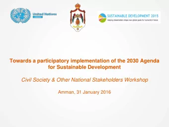 Towards a participatory implementation of the 2030 Agenda  for Sustainable Development  Civil