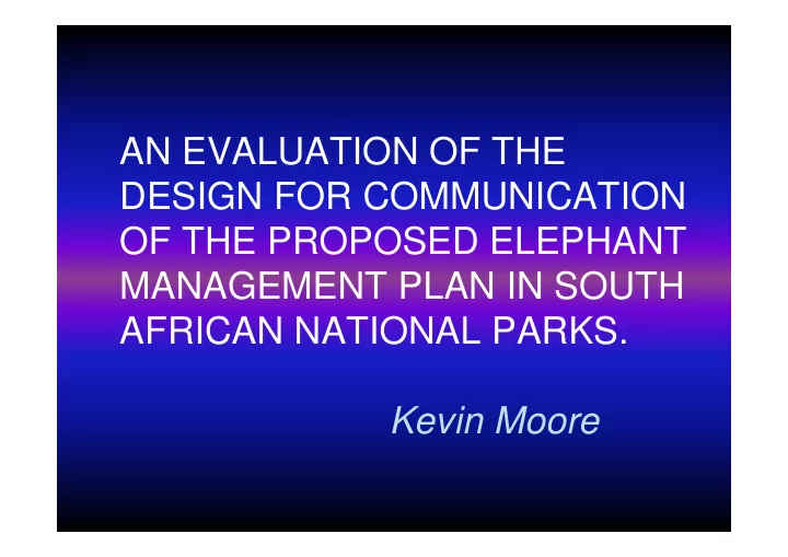 an evaluation of the design for communication of the