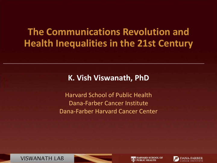 the communications revolution and health inequalities in