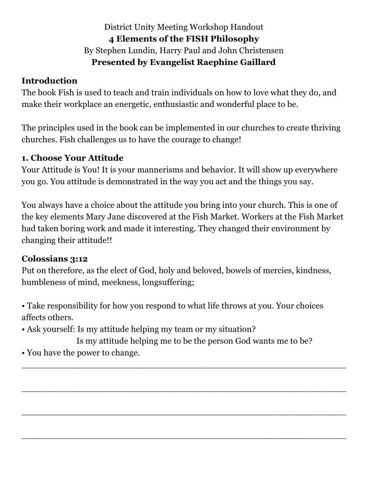 district unity meeting workshop handout 4 elements of the