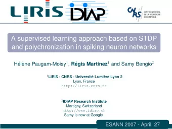 A supervised learning approach based on STDP  and polychronization in spiking neuron networks