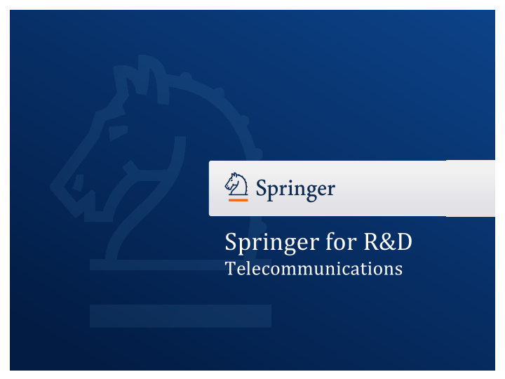 springer for r d