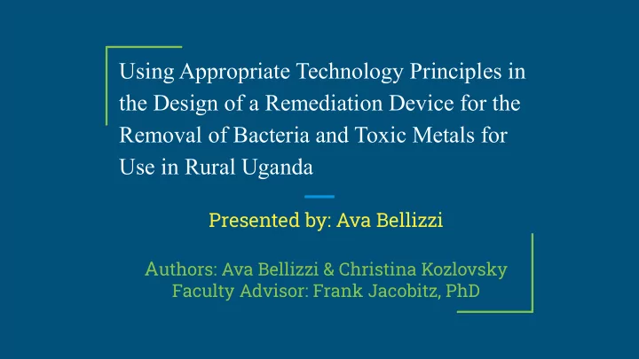 using appropriate technology principles in the design of