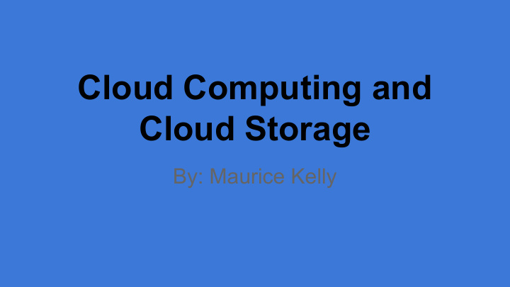 cloud computing and cloud storage