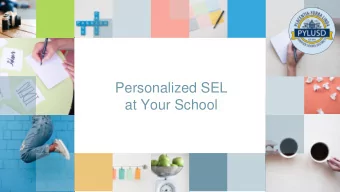 Personalized SEL  at Your School  Social Emotional Learning  Five Components  Self-Awareness