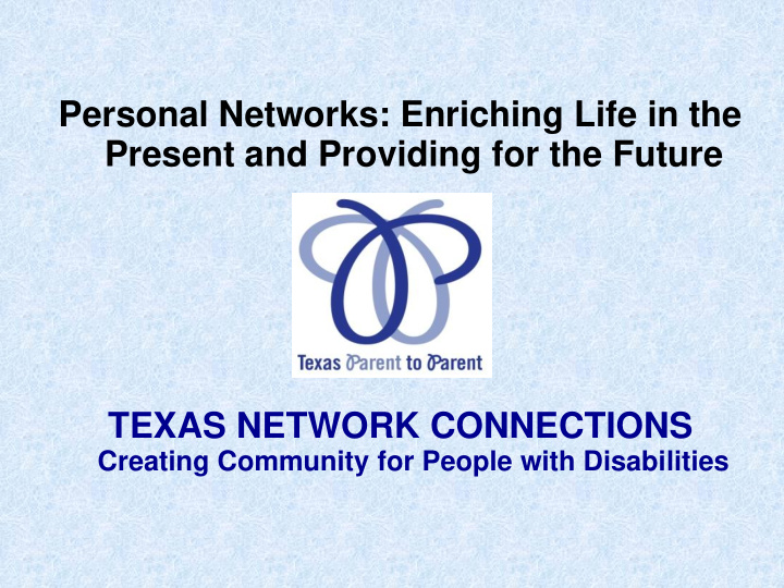 personal networks enriching life in the