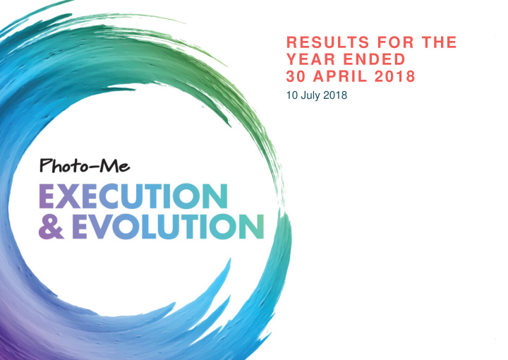 results for the year ended 30 april 2018