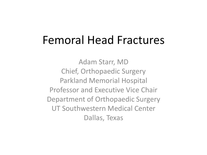 femoral head fractures