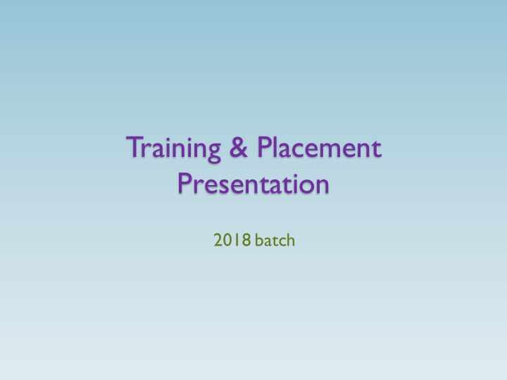 training placement