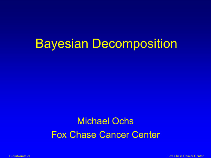 bayesian decomposition