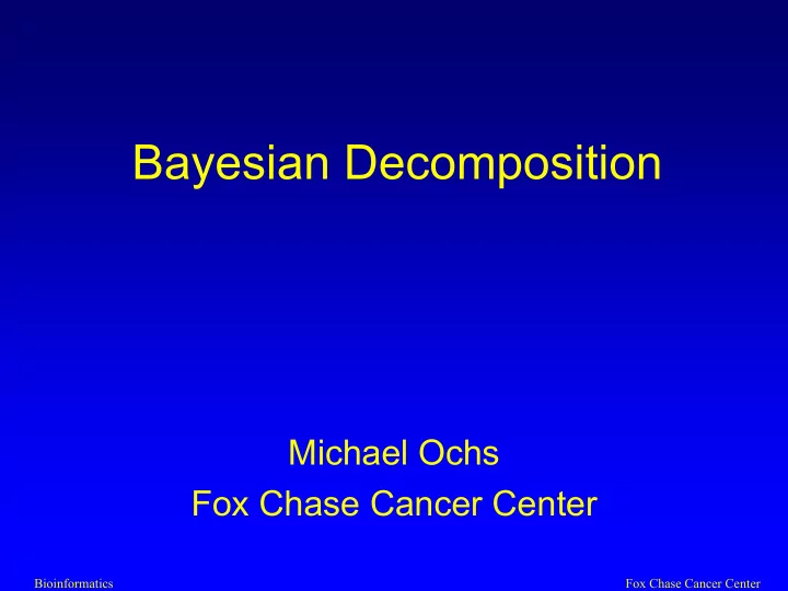bayesian decomposition