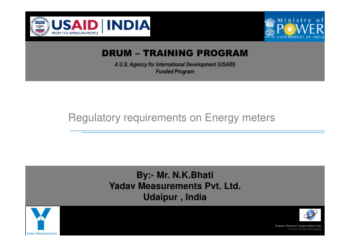 regulatory requirements on energy meters