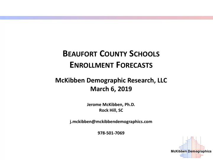 beaufort county forecast assumptions