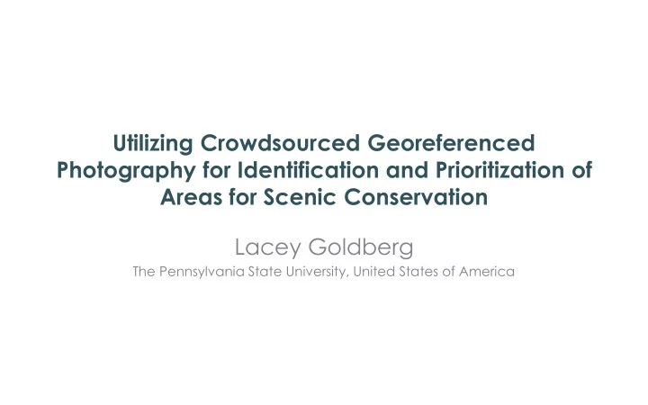 utilizing crowdsourced georeferenced photography for