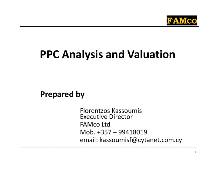 ppc analysis and valuation