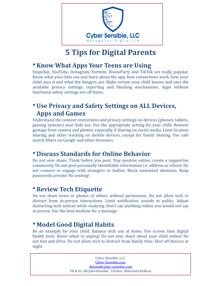 5 tips for digital parents