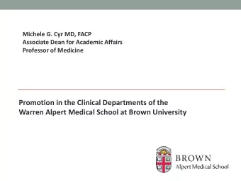 Promotion in the Clinical Departments of the  Warren Alpert Medical School at Brown University