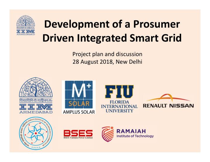 development of a prosumer driven integrated smart grid