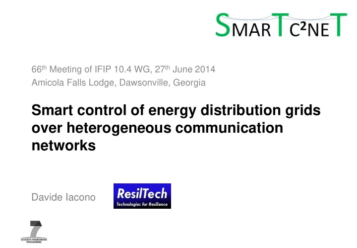 smart control of energy distribution grids