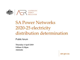 2020-25 electricity  distribution determination  Public forum  Thursday 4 April 2019