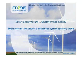 Smart energy future  whatever that means? Smart systems: The view of a distribution system