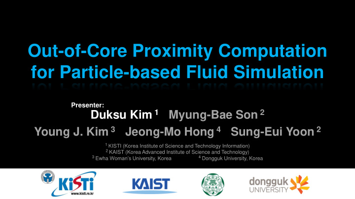 out of core proximity computation