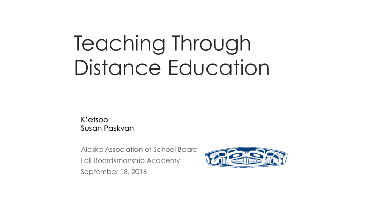 teaching through distance education