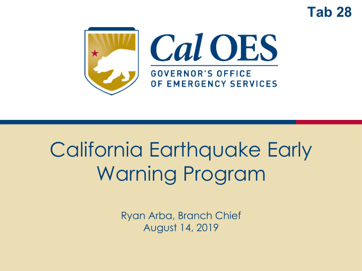 california earthquake early warning program