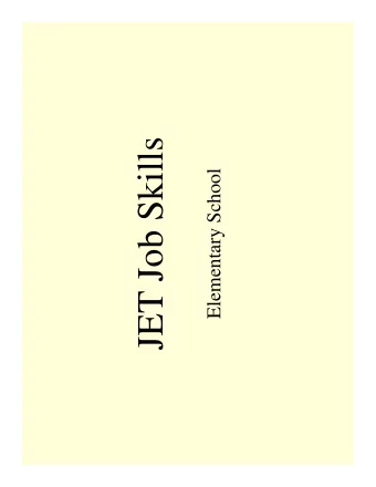 JET Job Skills  Elementary School  I Like Rain  By Sarah Rogers-Tanner  I like rain  I dont like