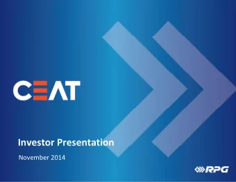 Investor Presentation  November 2014  Disclaimer  The information in this presentation has been
